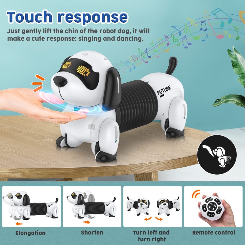 Kid Remote Control Electronic Dog - Robotic Pet Interactive Robot Animals Smart RC Puppy Programmable with Walking and Dancing Toy for Girls Boys