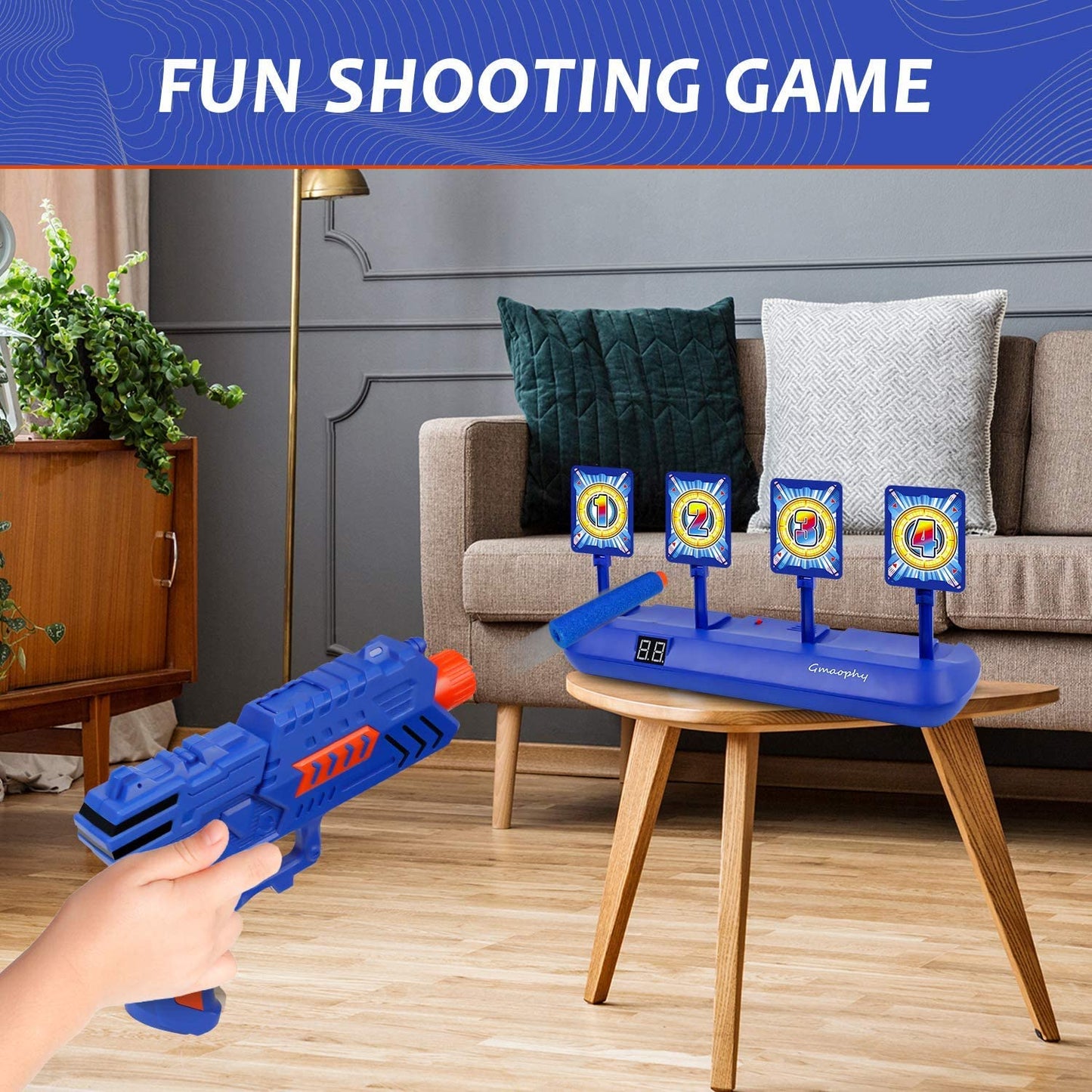 Digital Shooting Targets with Foam Dart Toy Shooting Blaster , 4 Targets Auto Reset Electronic Scoring Toys, Shooting Toys for Age of 5 6 7 8 9 10+ Years Old Kid Boys Girls