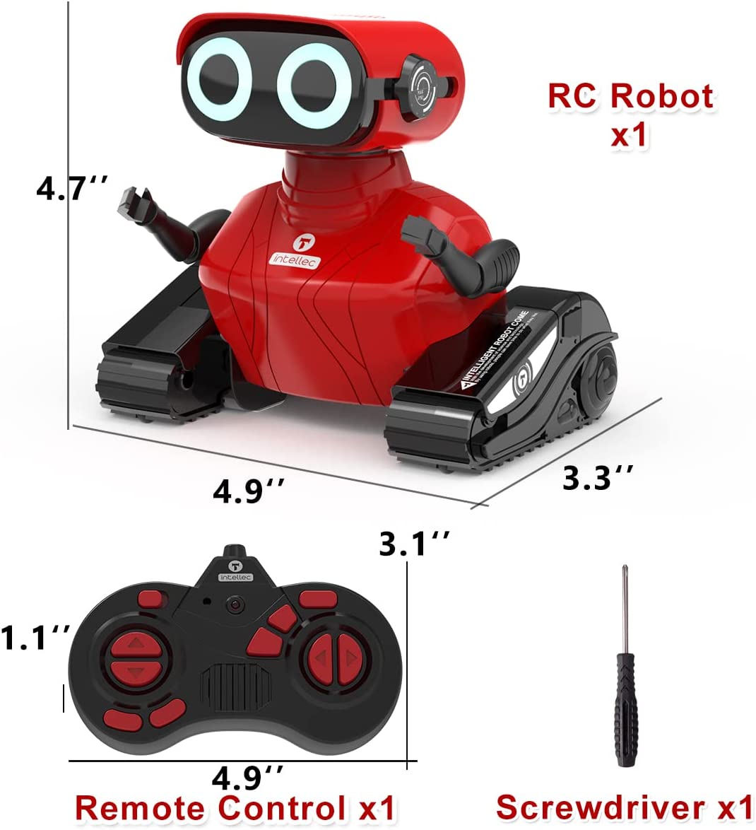 GILOBABY Remote Control Robot Toys, 2.4GHz RC Robots for Kids with Flexible Head & Arms, Dance Moves, Music and LED Eyes, Birthday Gifts for Children Boys Girls Age 4-7