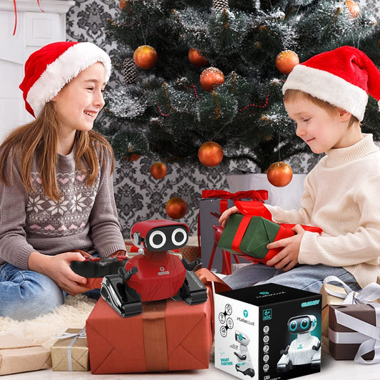 GILOBABY Remote Control Robot Toys, 2.4GHz RC Robots for Kids with Flexible Head & Arms, Dance Moves, Music and LED Eyes, Birthday Gifts for Children Boys Girls Age 4-7