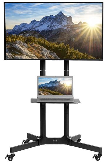 VIVO Mobile TV Cart for 32 to 83 inch Screens up to 110 lbs Rolling Stand with Laptop DVD Shelf Locking Wheels