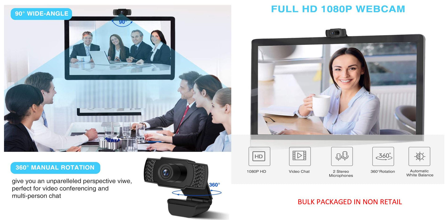 1080P HD Webcam, Digital Video Live Streaming , Built-in Dual Microphone USB