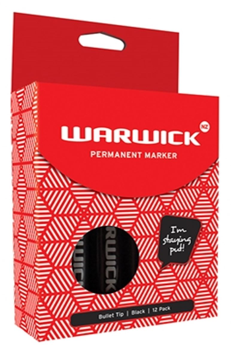 WARWICK MARKER BLACK BULLET TIP PERMANENT