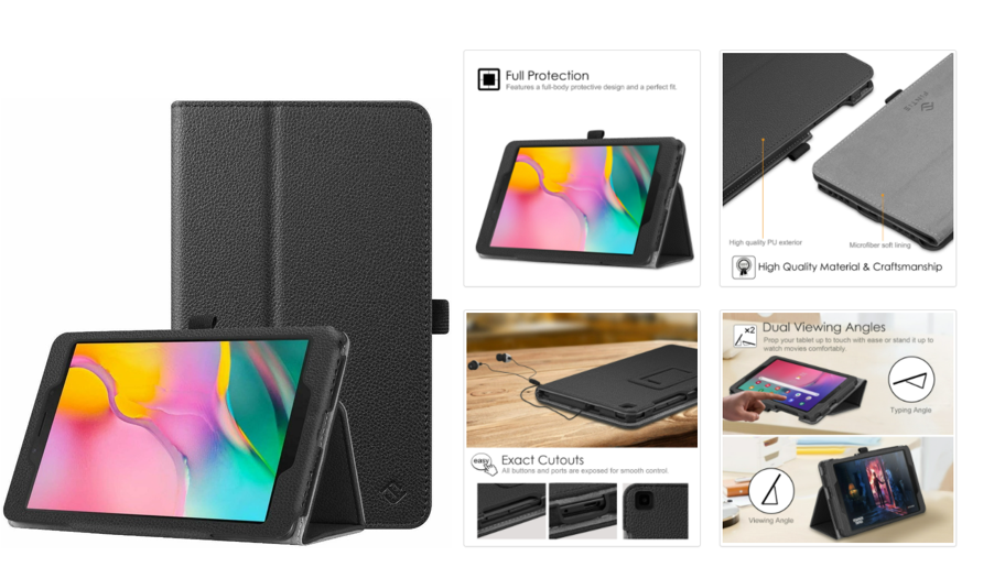 Samsung Galaxy Tab A 8.0" 2019 SM-T290/T295 Folio Smart Stand Case Cover