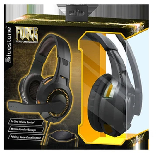 Force Stereo Gaming Headphones with Microphone in Black & Yellow