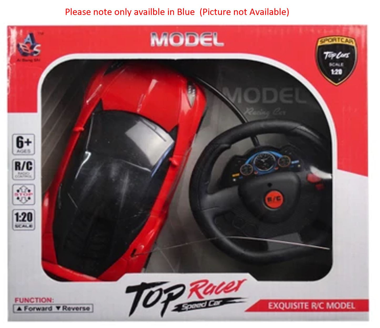 Blue Remote Control Race Car with Steering Wheel Remote
