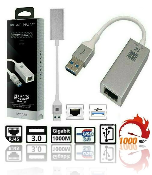 USB 3.0 to 10/100/1000 Mbps Gigabit RJ45 Ethernet LAN Network Adapter For Laptop