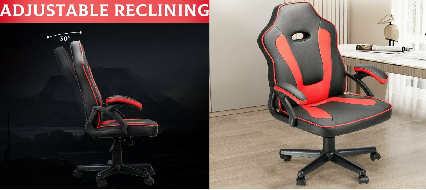 Computer Gaming Chair Office Racing Style Recliner Seat Swivel High-back Chair  RED / Black