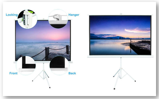 100" 1.1 Gain Projector Screen 4:3 Projection Screen Portable Stand Tripod