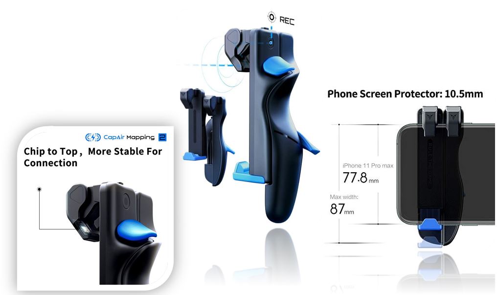 Flydigi Shadow Stinger CapAir Mapping Game Trigger Gamepad for All Game for iPhone Android (Set-Left)