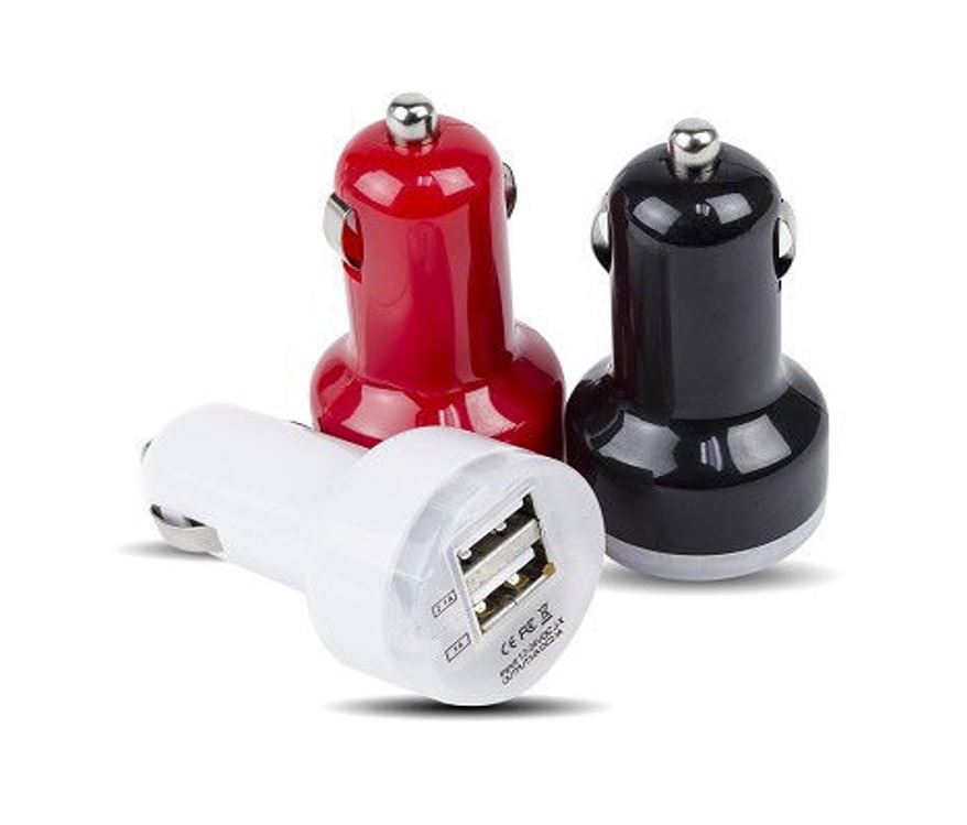 2-Port USB Car Charger - Three Colors