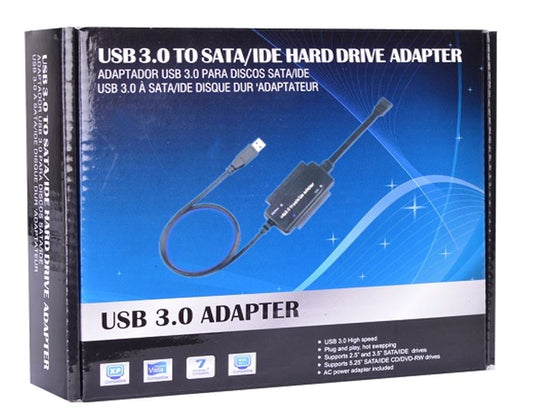 SuperSpeed USB 3.0 to SATA/IDE Hard Drive Adapter -Turn Your 2.5"/3.5"/5.25" SATA or IDE Drive Into USB
