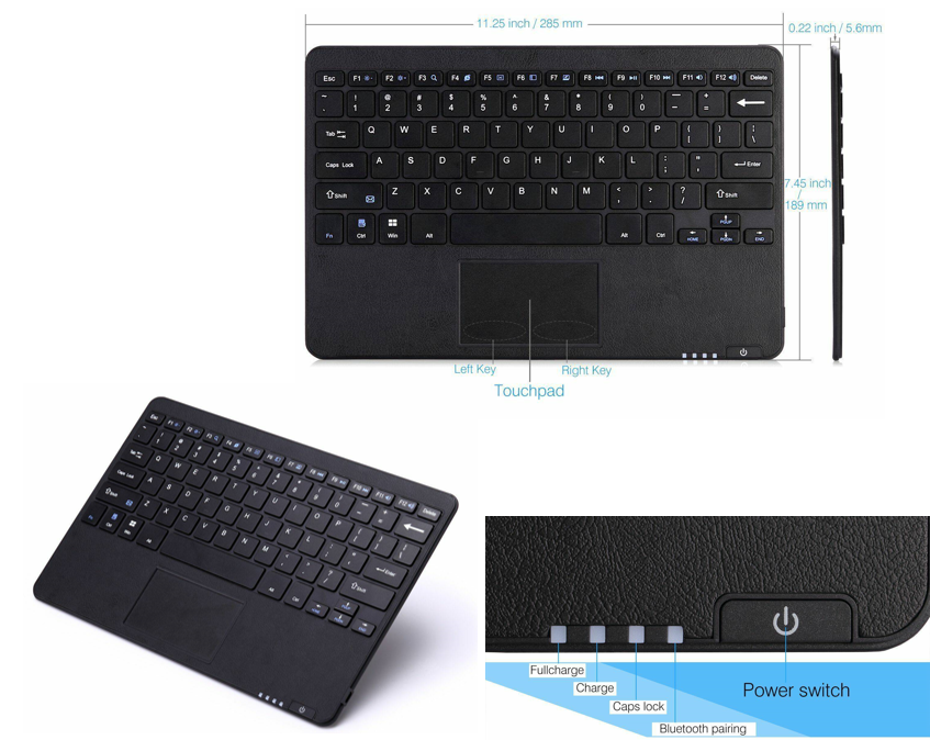 MoKo Microsoft Surface Pro 4 / Pro 3 Type Cover Bluetooth Keyboard with TrackPad