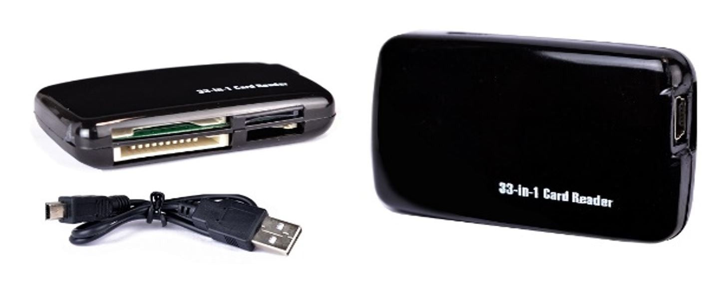 33-in-1 USB 2.0 Card Reader (Black) - FD4002