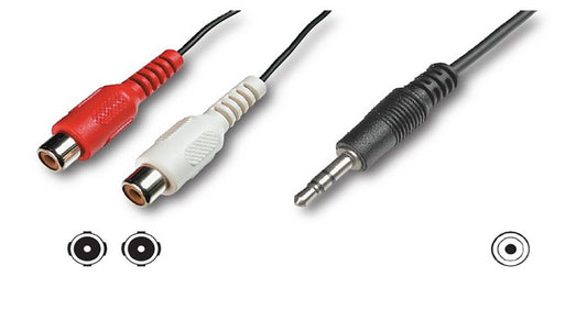 DIGITUS 2X RCA (F) TO 3.5MM (M) STEREO PLUG 2M  ( CA1828  )