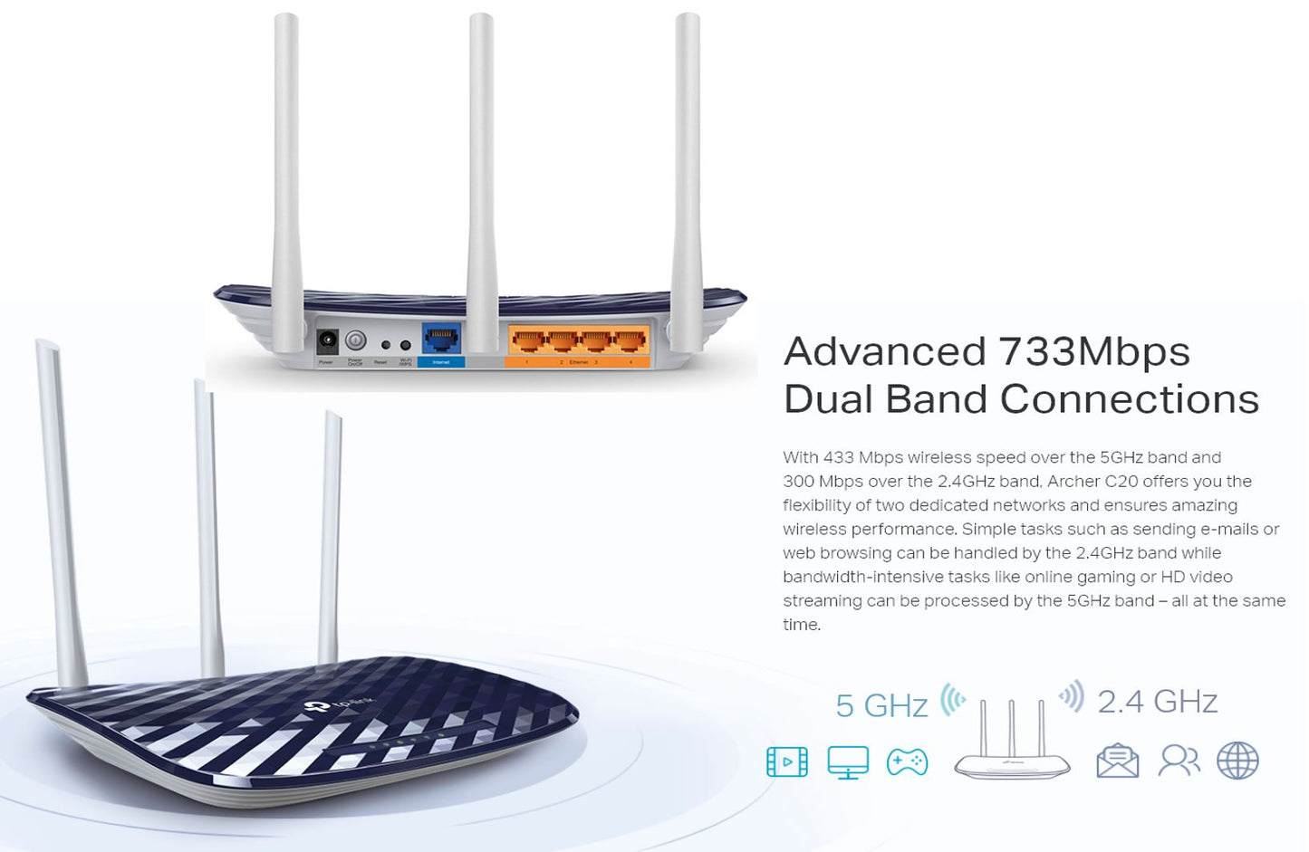 TP-Link Archer C20 AC750 Wireless Dual Band Route