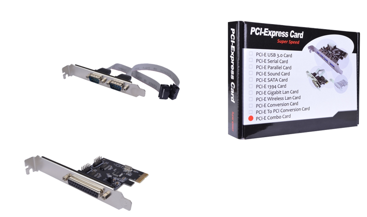 1-Port Parallel/2-Port RS-232 Multi I/O PCI Express (PCIe) Controller Card