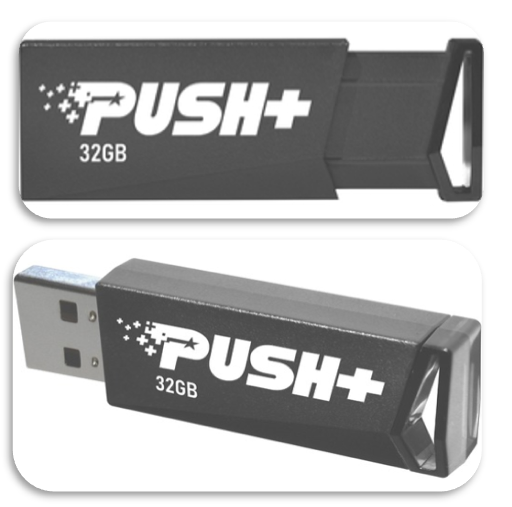 Patriot Memory Push+ USB 3.2 GEN. 1 FLASH DRIVE - 128 GB - USB 3.2 (Gen 1) - Black
