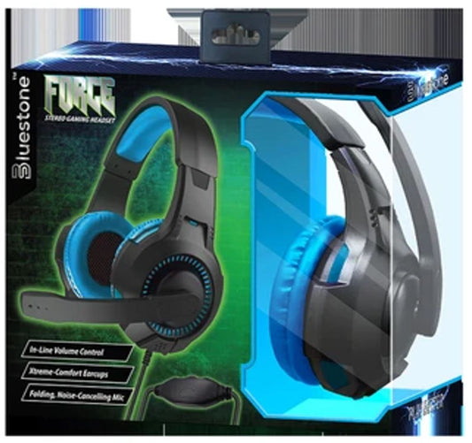 Force Stereo Gaming Headphones with Microphone in Black and Blue