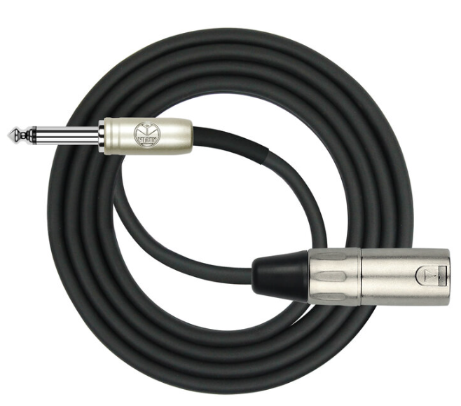 Kirlin Patch Cable MP-481PR-25FT/BK 24AWG XLR MALE-1/14" MONO PLUG