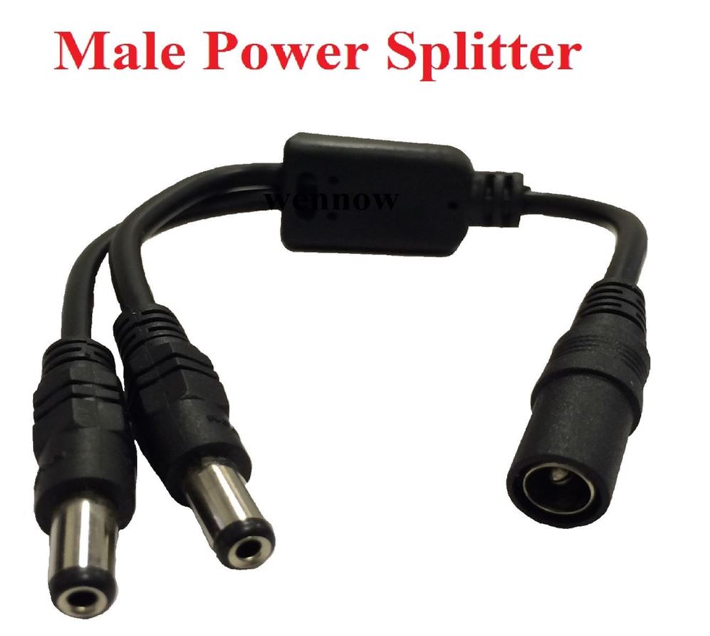 CCTV 2-way Power Splitter Cable 1 Female To 2 Male