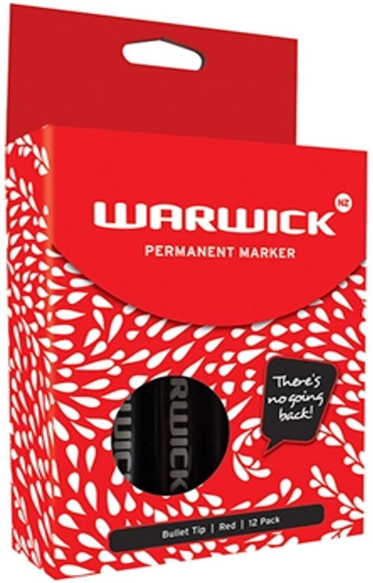 WARWICK MARKER RED BULLET TIP PERMANENT