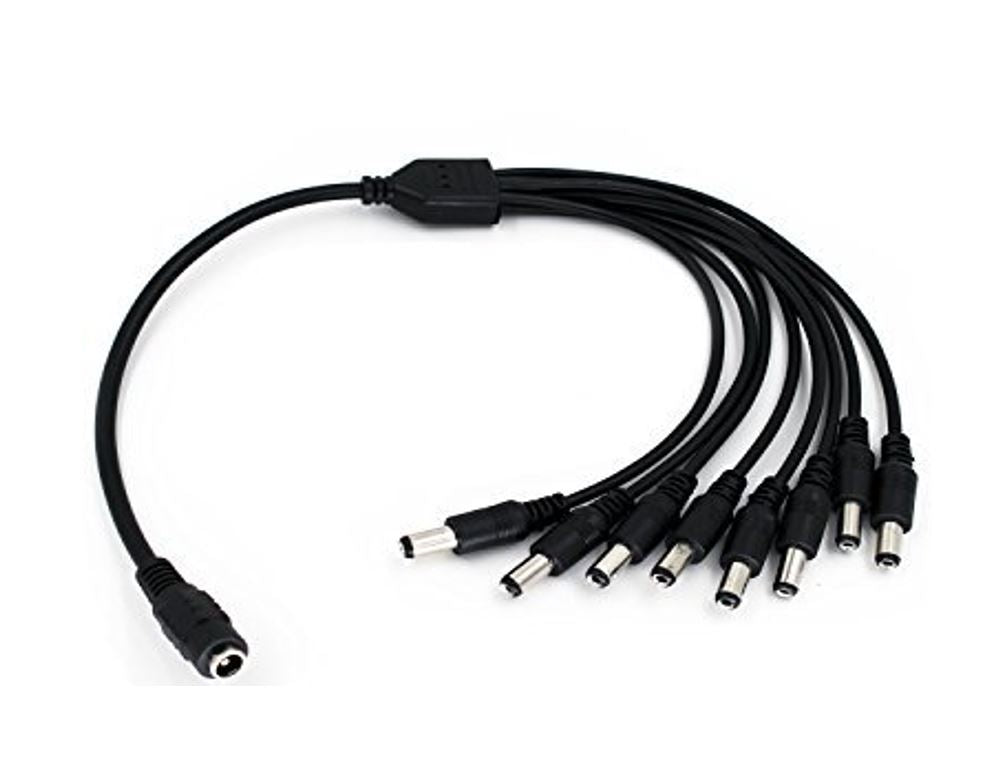 DC Power Cable Supply 8 Male Splitter CCTV 1 Female to 8 Male Connector