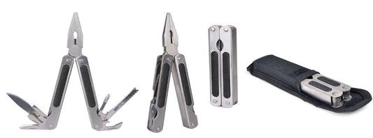 9-in-1 Stainless Steel Multi-Tool Folding Pliers w/Knife, Saw, Bottle Opener, Screwdriver, File & Nylon Sheath