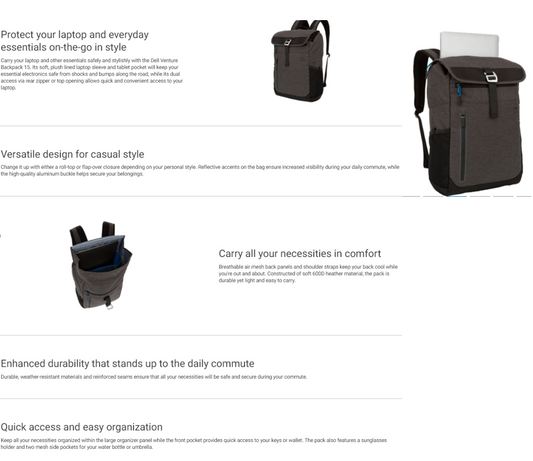 DELL VENTURE BACKPACK 15"