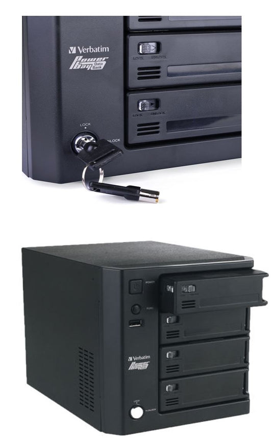 Verbatim PowerBay NAS RAID 3.5" USB/RJ45/eSATA Quad Hard Drive Enclosure