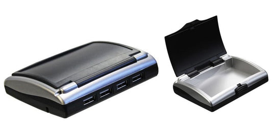 Desktop 4 Port High Speed USB Hub with Business Card Holder