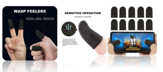 10Pcs Screen PUBG Gaming Finger Sleeve Game Controller Mobile Sweatproof Gloves